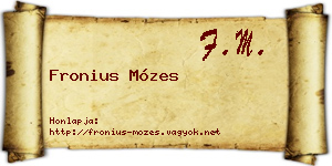 Fronius Mózes névjegykártya